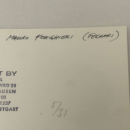 Vintage Racing Photo Ferrari Engineer Mauro Forghieri 1972 German Grand Prix