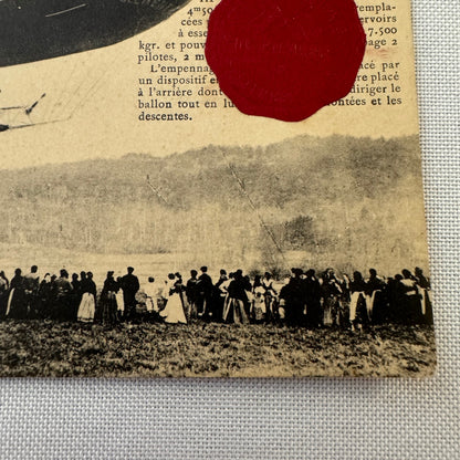 Vintage Zeppelin Airship Dirigible Postcard Post Card French Clemenet Bayard II