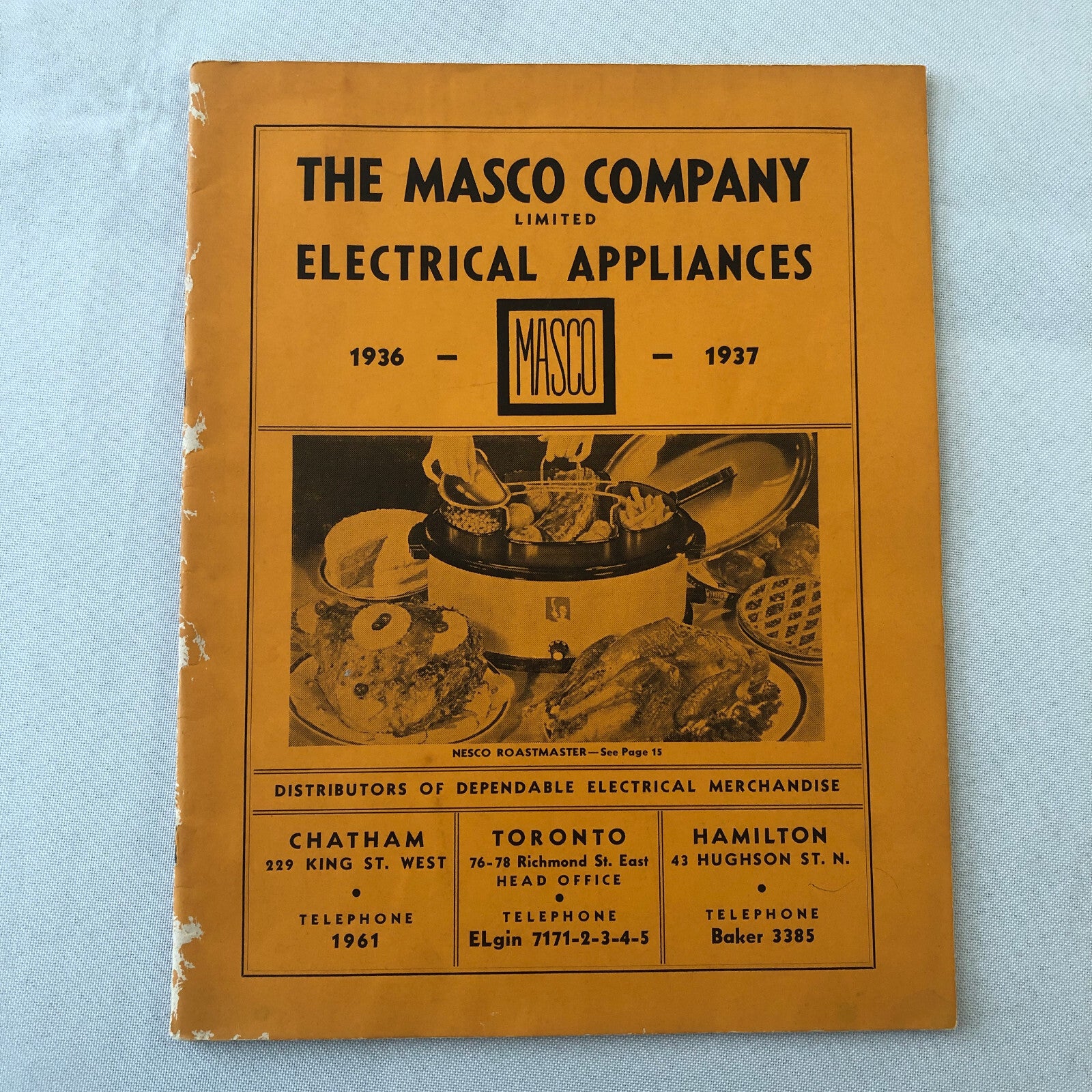 1936 1937 Masco Appliance Catalog Brochure Refrigerator Washing Maching Vacuum +