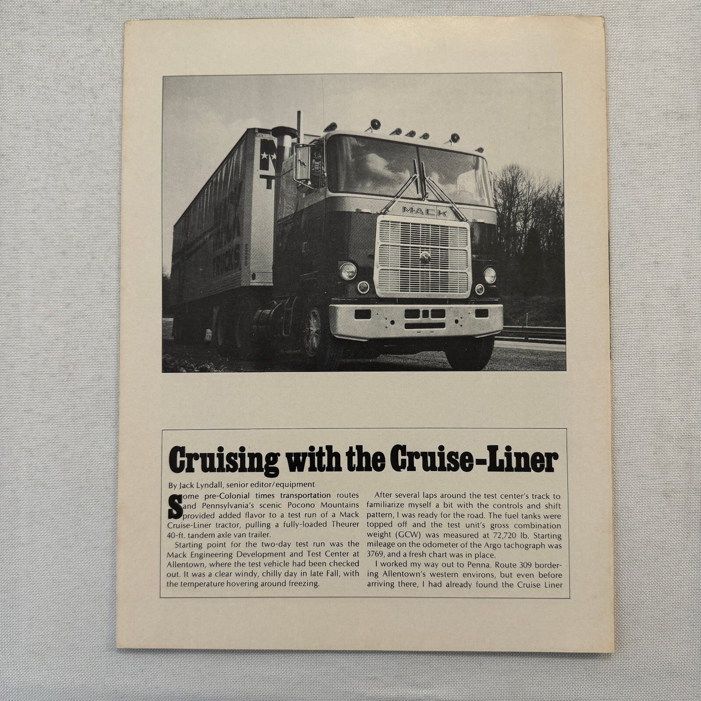 Mack Cruise Liner Truck Sales Brochure Catalog Advertising Cruise-Liner