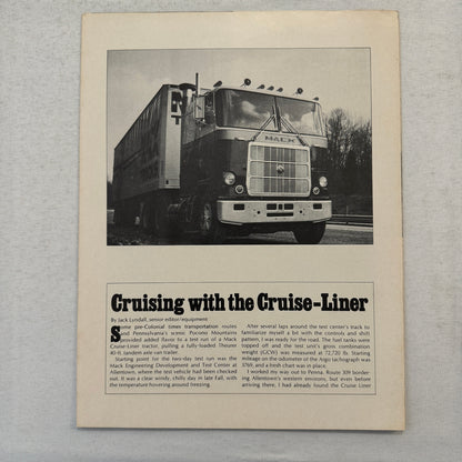 Mack Cruise Liner Truck Sales Brochure Catalog Advertising Cruise-Liner