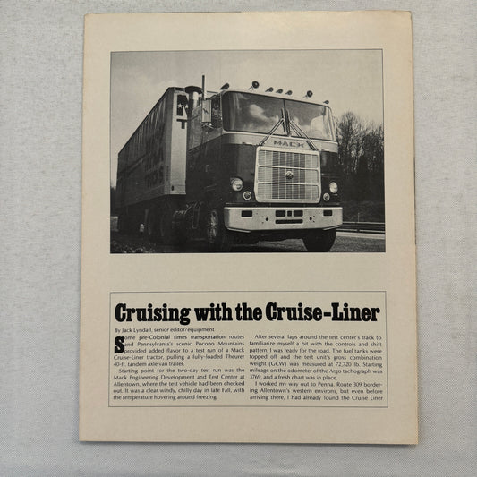 Mack Cruise Liner Truck Sales Brochure Catalog Advertising Cruise-Liner