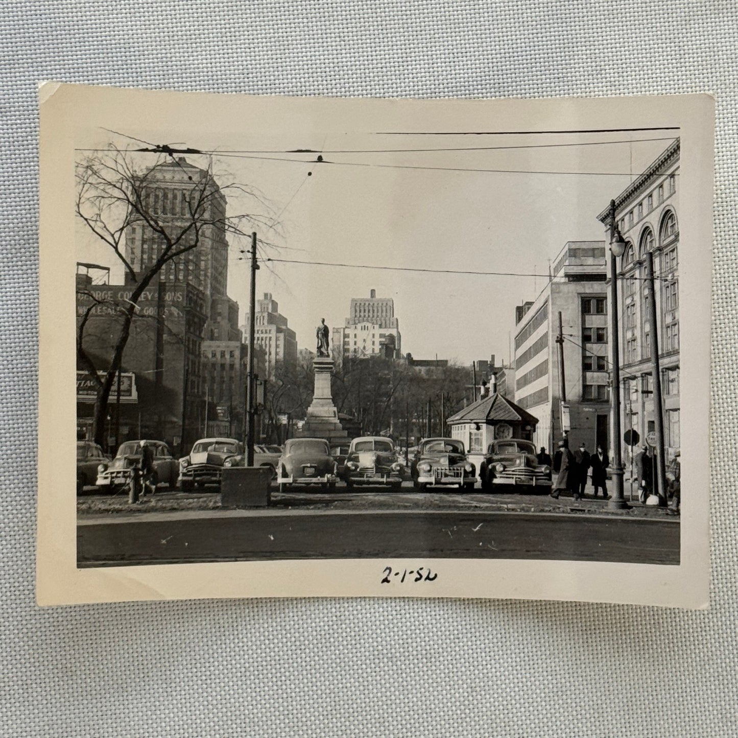 Vintage Photograph Photo Print Montreal 1952 St James Street Cars Automobile