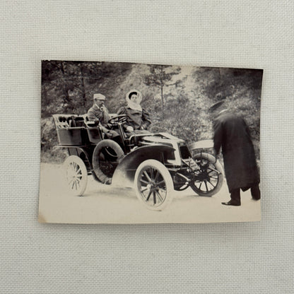 Vintage Photograph Photo Antique People in Early Automobile Car Man Woman