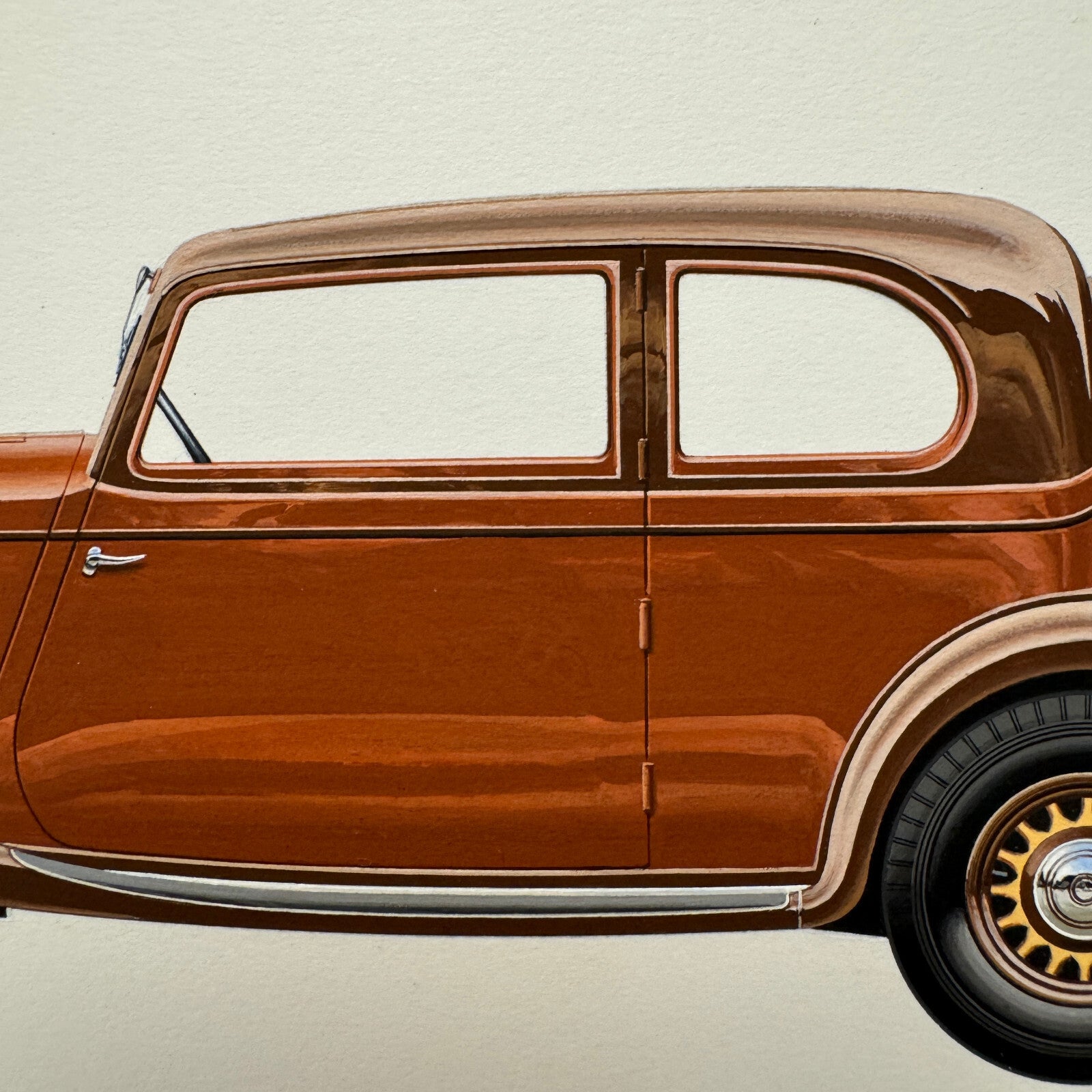 1938 Franklin V12 LeBaron Club Brougham Automobile Illustration Art Drawing
