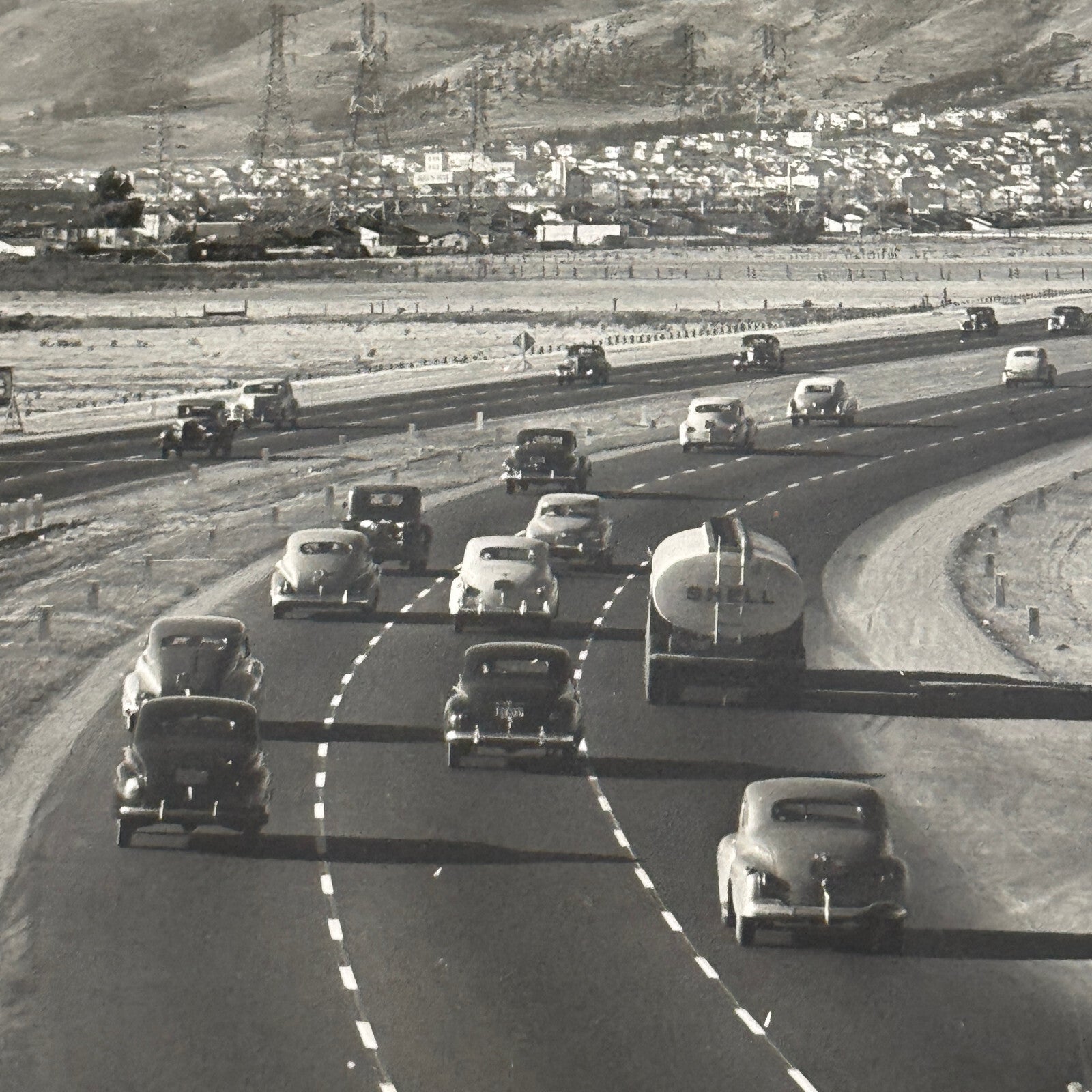 Vintage Cars on California Highway Photo Photograph Print Associated Press