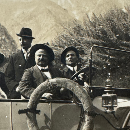 Vintage Photograph People in Early Car Automobile Mountains Antique