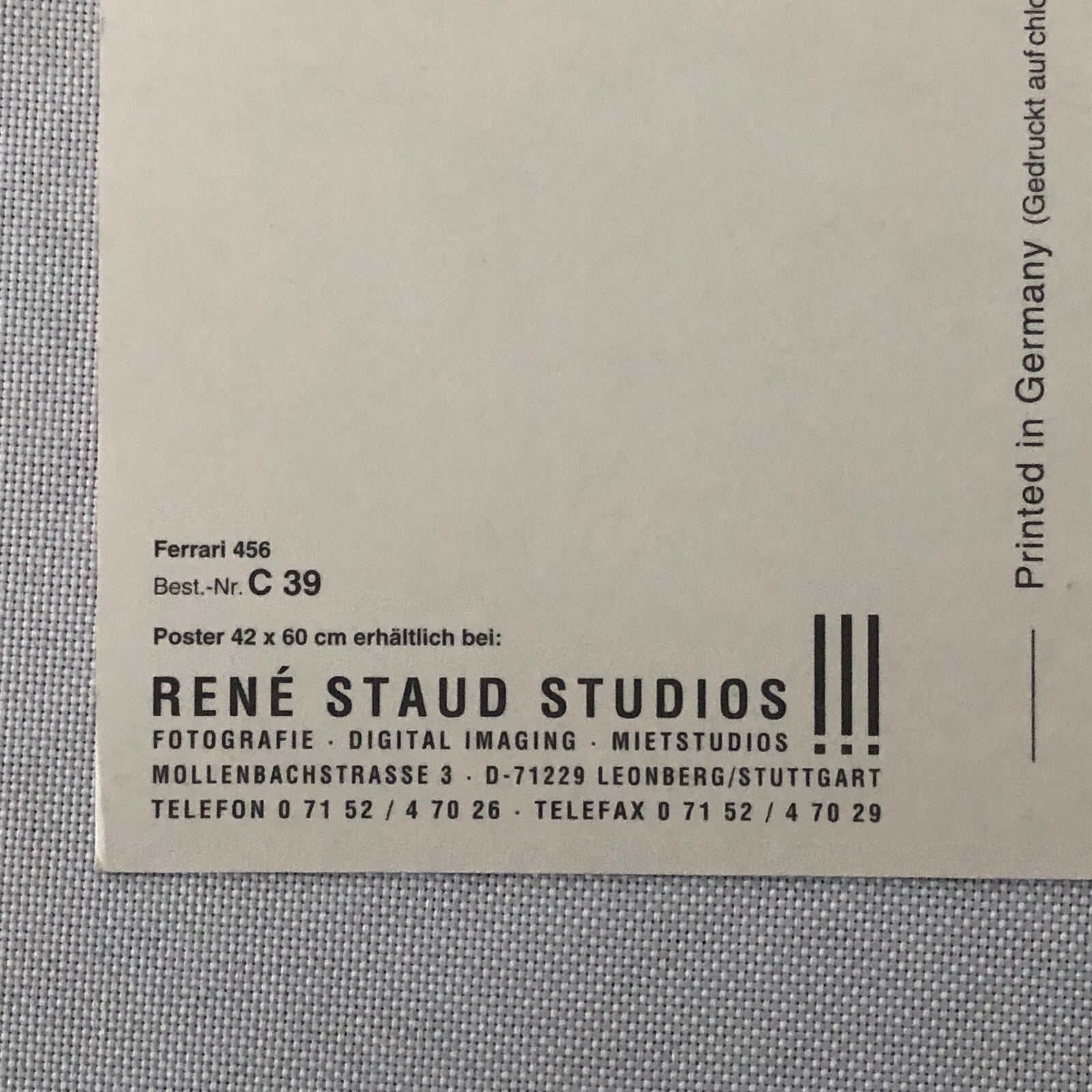 Ferrari 456 Rene Staud Postcard Post Card Sports Car