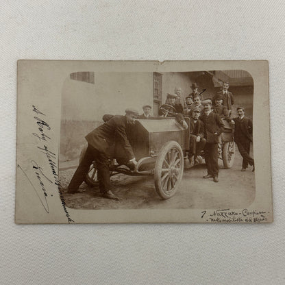 Antique Car Automobile Men Italian Real Photo Postcard RPPC Photograph