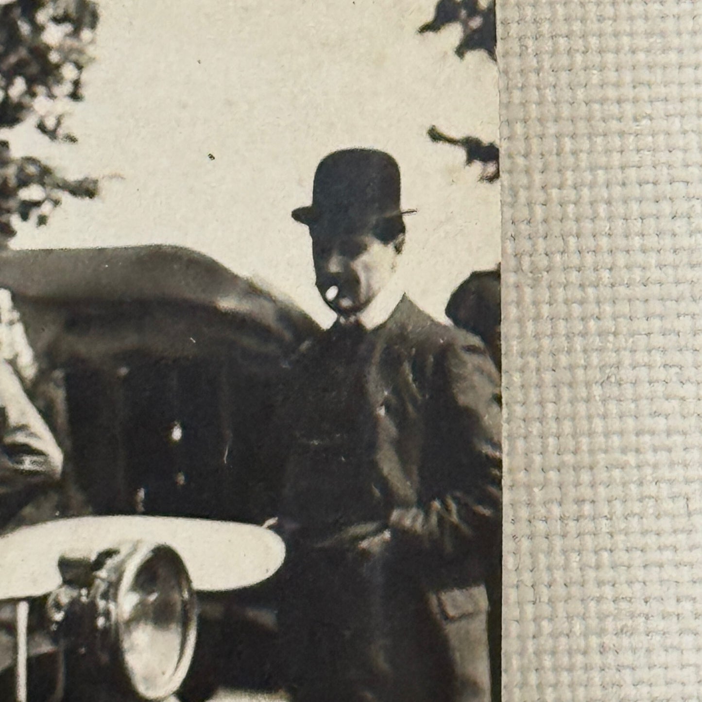 Vintage Photo Photograph Print People with Early Automobile Car Jalopy Wrecked