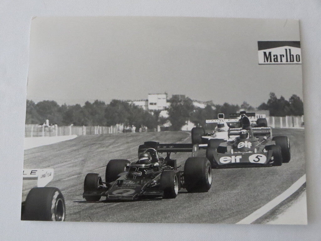 Vintage 1973 French Grand Prix Racing Photograph Photo - Jackie Stewart + 