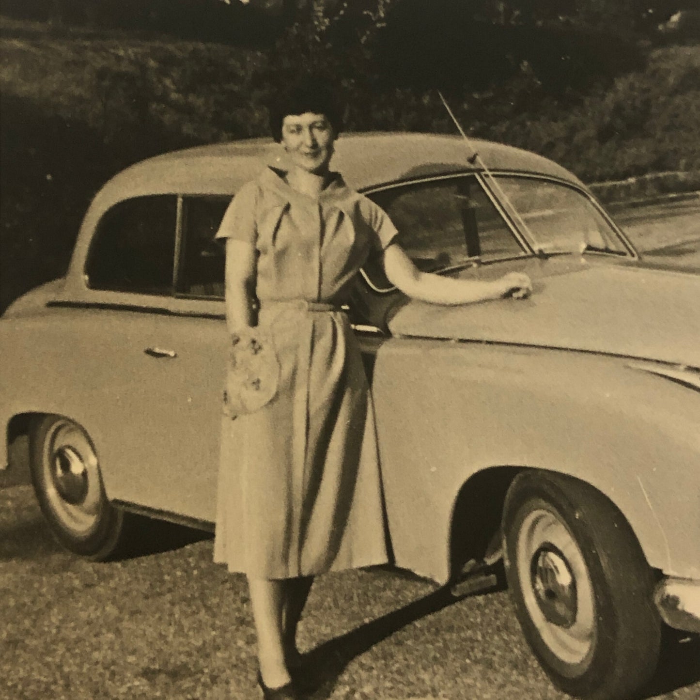 Vintage Photo Photograph Lot of 2 Man Woman Borgward Car ? Germany 1954 AL22SM1