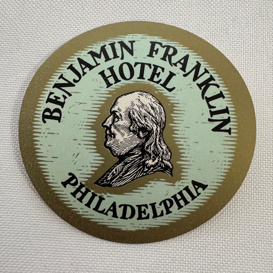 Benjamin Franklin Hotel Philadelphia Pennsylvania PA Vintage Travel Label