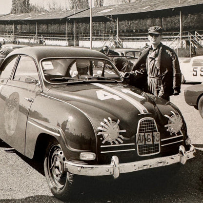 Vintage Saab Racing Car Photo Photograph Print Fiat