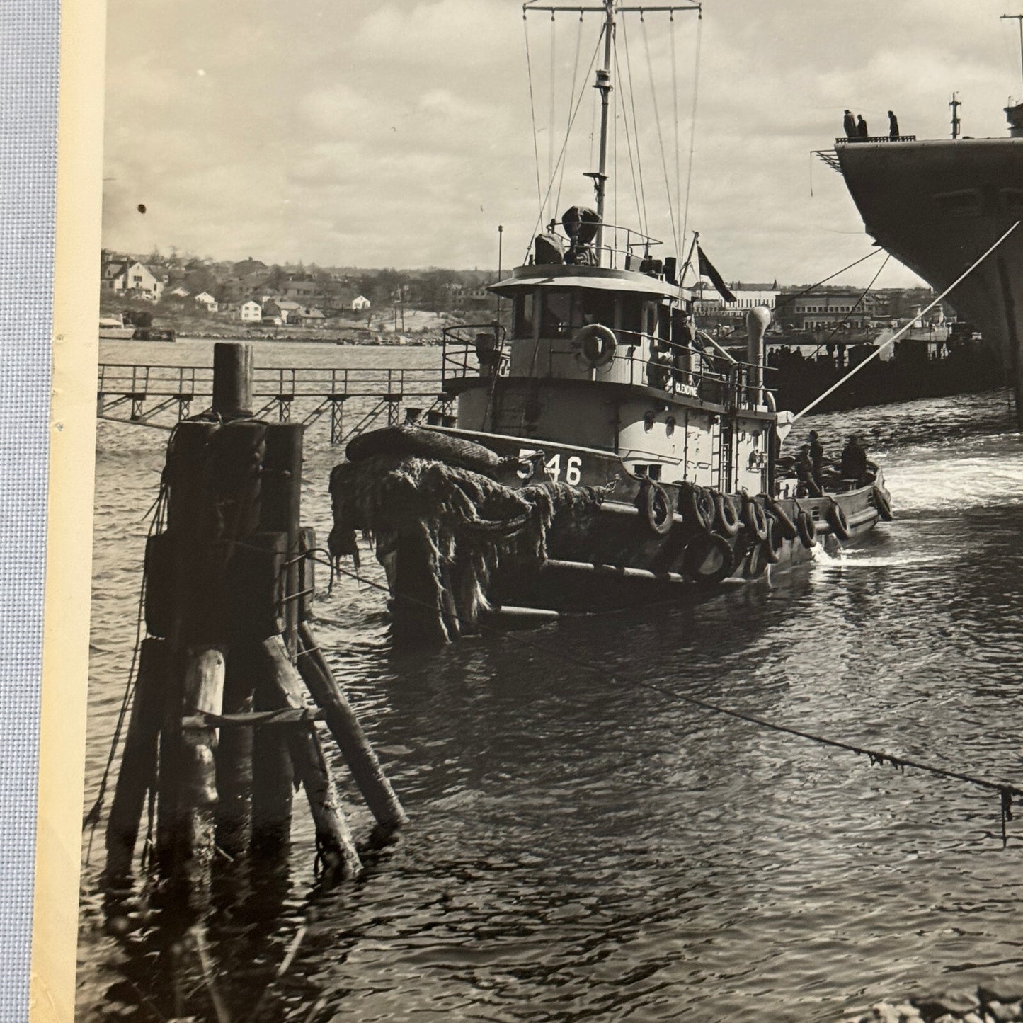 Royal Canadian Navy Military Ship Photo Photograph Vintage Warship Magnificent