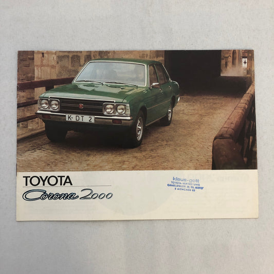 Toyota Corona 2000 Car Sales Brochure Catalog GERMAN Text European Vintage