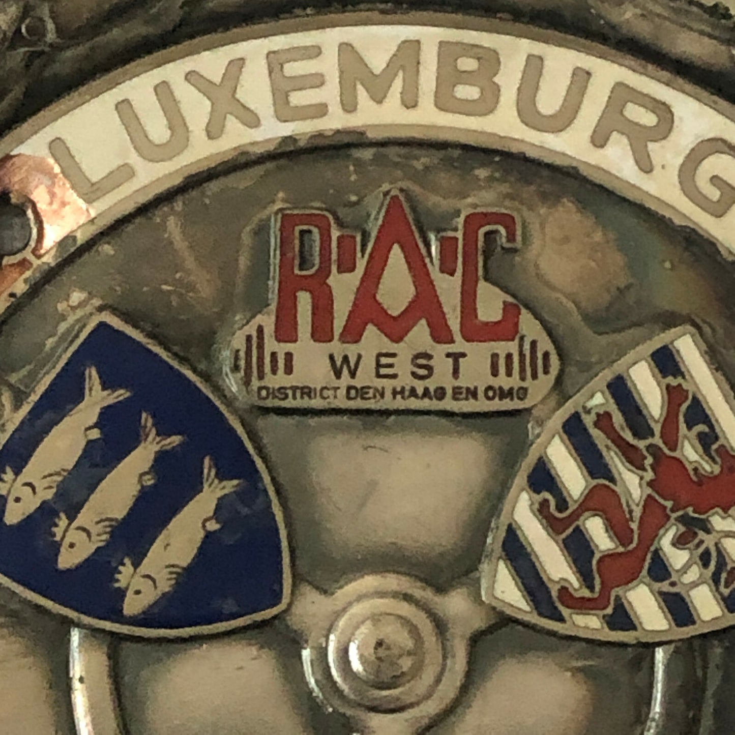 1956 Scheveningen Luxemburg Scheveningen SLS Rally Badge Emblem Award 