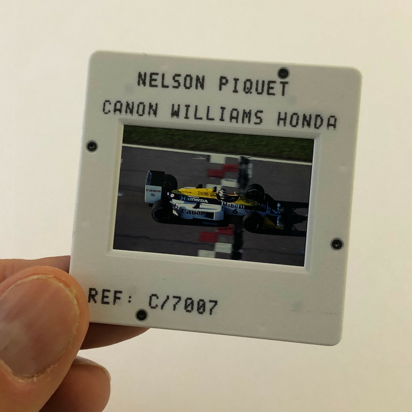 Nelson Piquet Canon WIlliams Honda Car DPPI 35MM Press Photo Slide F1 Racing 