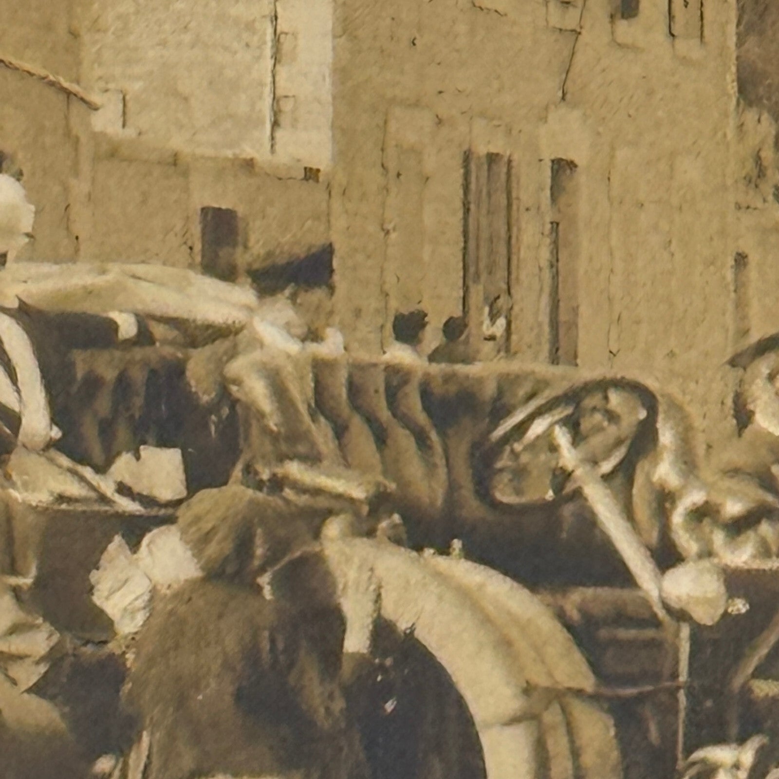 Vintage Photograph Photo Antique People with Early Automobile