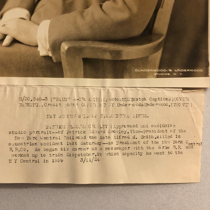 Press Photo Photograph New York Central Railroad Railway President 1924 Train