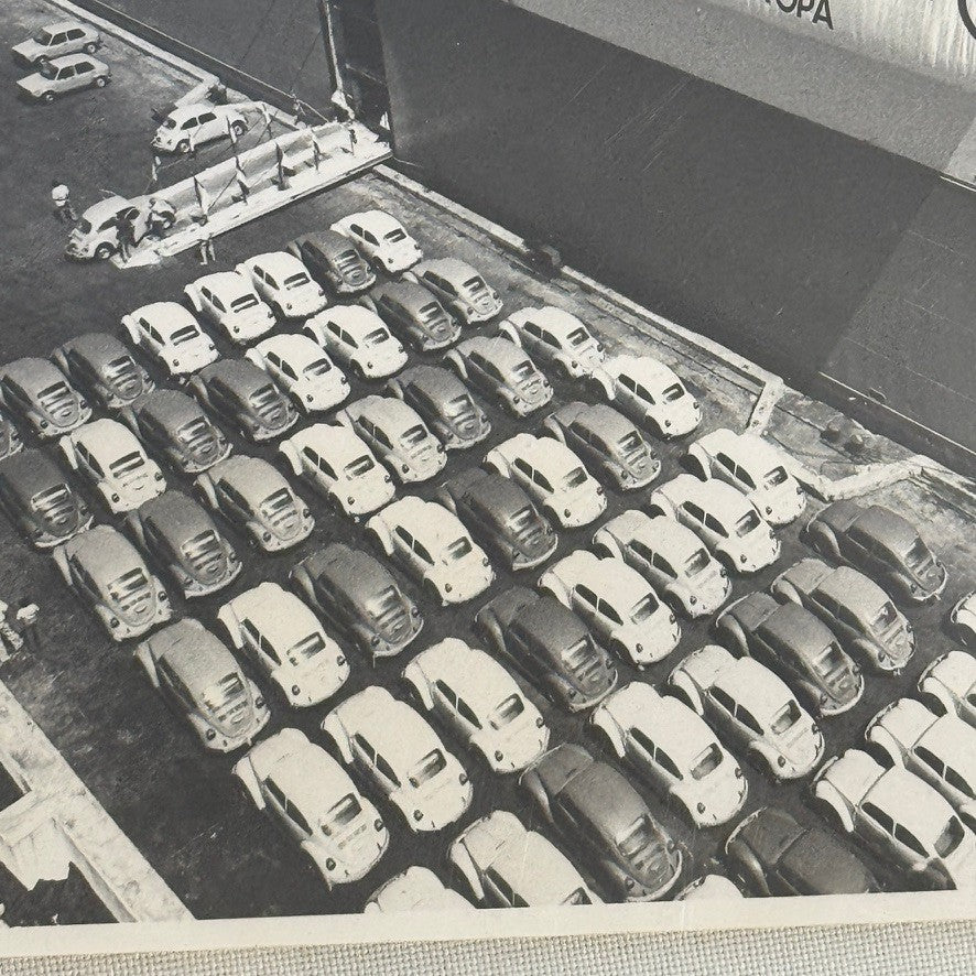 Vintage Volkswagen Mexico Car Transport Ship Boat Photo Photograph Print VW Bug
