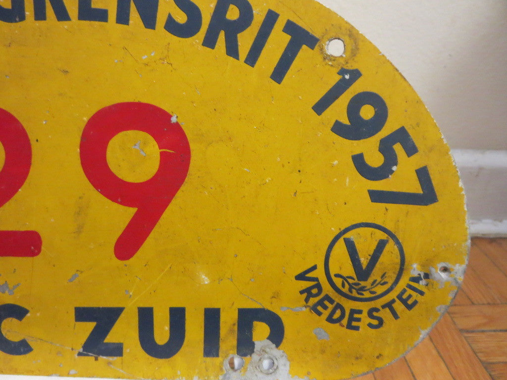 1957 RAC Zuid Brabant Grensrit Rally Rallye Participant Plate Plaque Sign #29