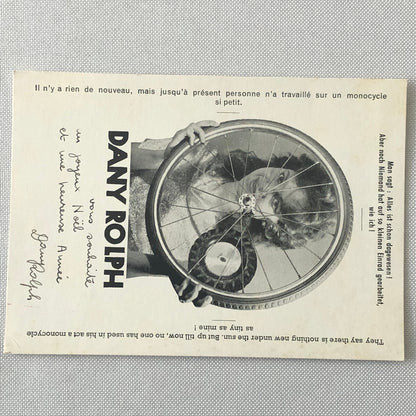 Circus Performer Unicycle Monocycle Act Postcard Post Card Dany Rolph Signed