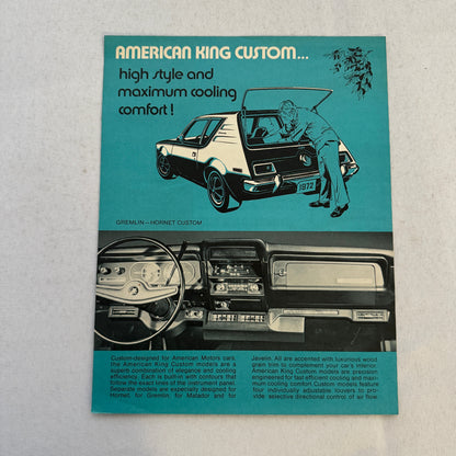 AMC American King Custom Air Conditioner Brochure Gremlin Matador Javelin