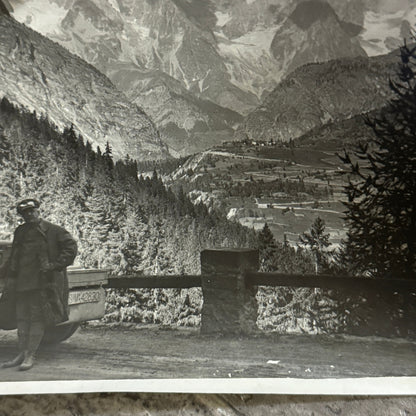 Vintage Photograph Photo Early Automobile Car Men on Mountain Road
