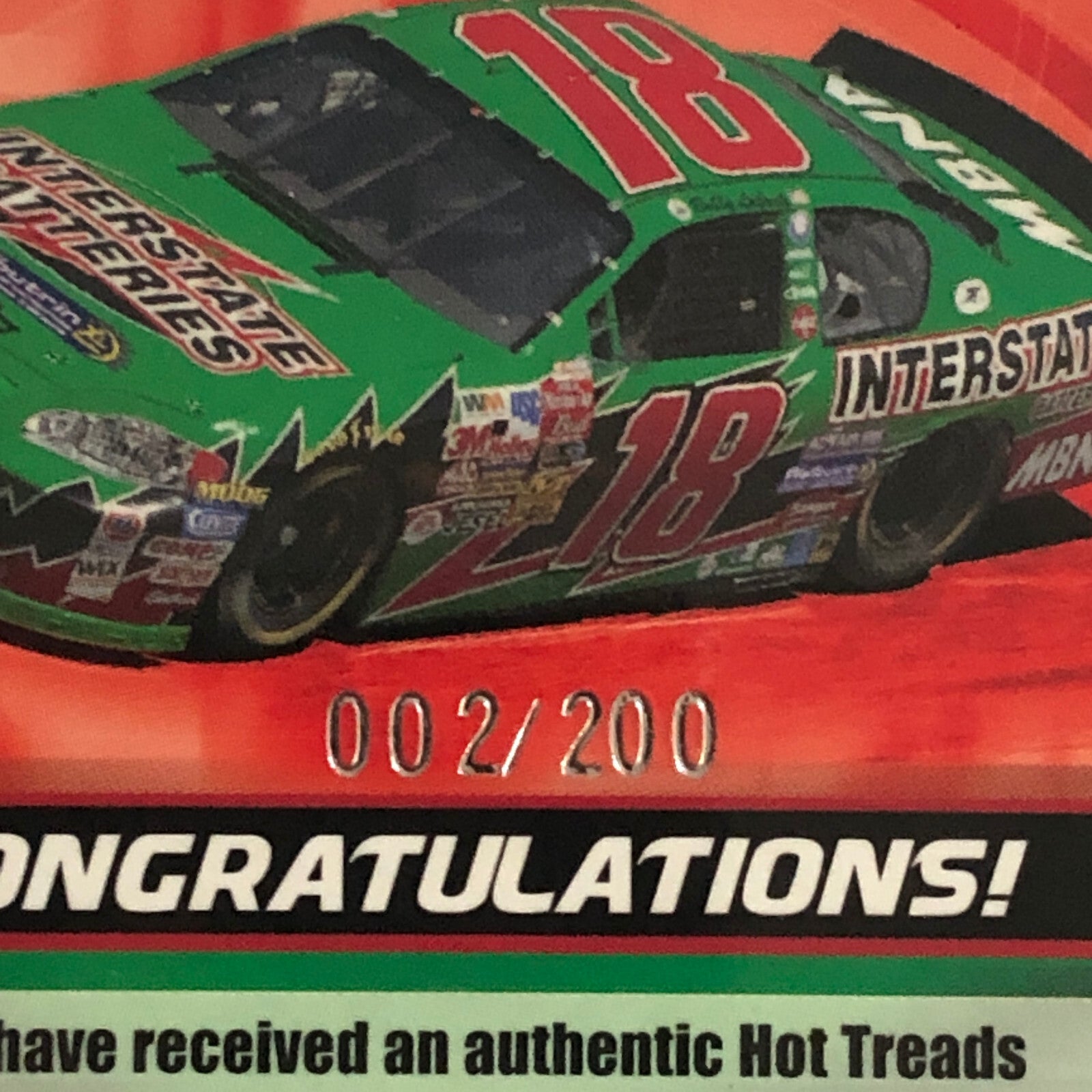 2004 Press Pass Hot Treads Tire Relic Card Bobby Labonte NASCAR