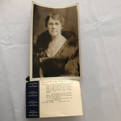 Press Photo Photograph Society Woman Supreme Court Judge Wife Harlan Fisk Stone