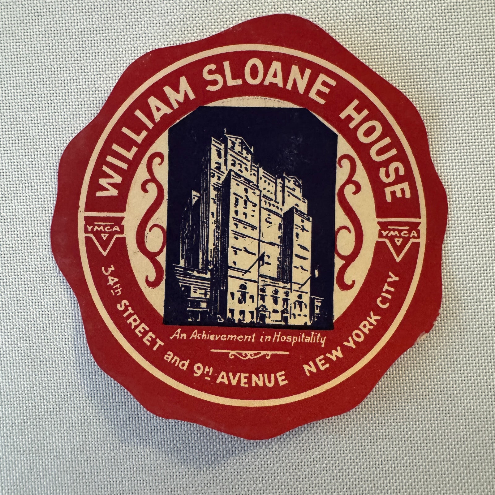 Vintage Hotel Travel Luggage Label William Sloan House New York City