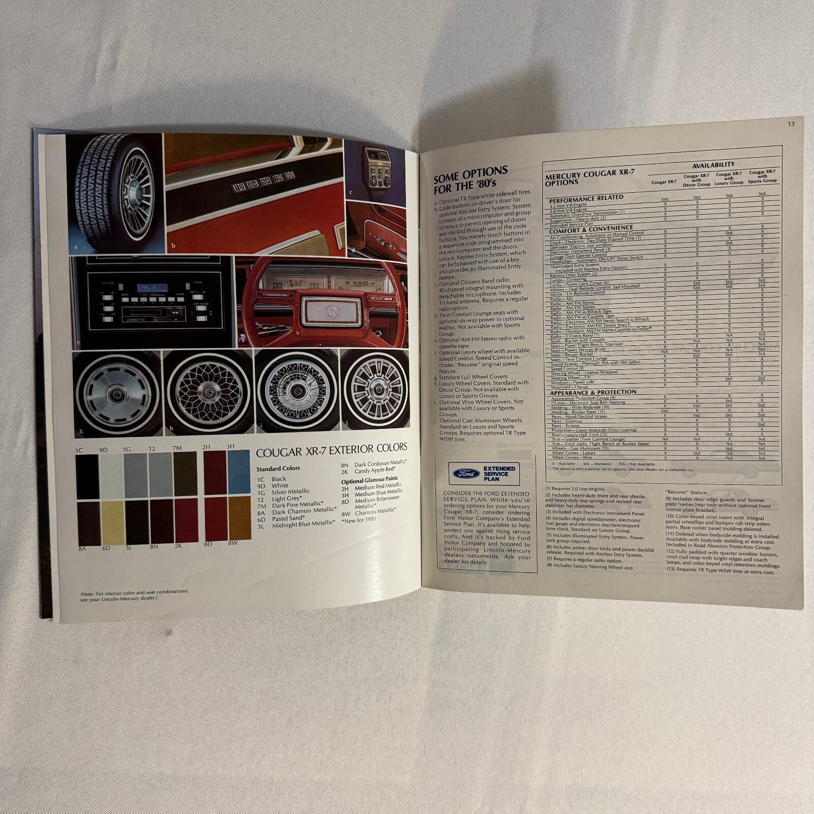 1980 Mercury Cougar XR-7 Car Sales Brochure Catalog XR7