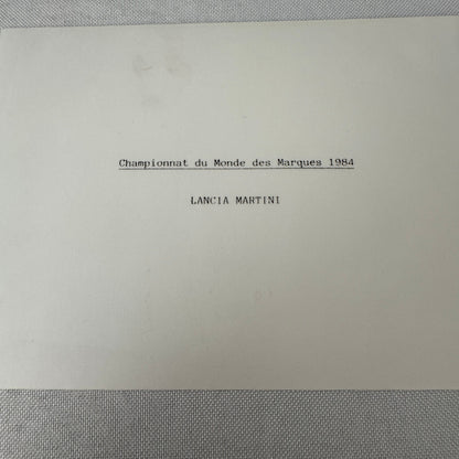 Monza 1000 KM Lancia Martini Racing Car Photo and Press Release Vintage