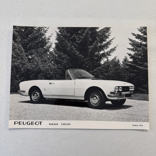 1974 Peugeot 504 Cabriolet Convertible Factory Press Photo Photograph Vintage