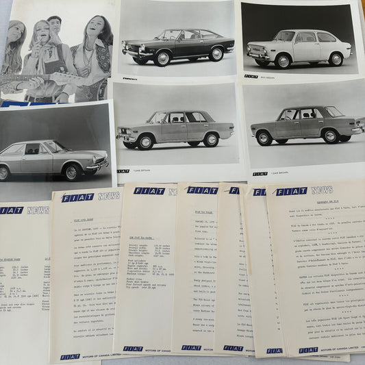 1970 Fiat Press Kit Brochure Photos 124 850 Sport Coupe 124S 850 Sedan