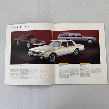 1988 Chevrolet Caprice Car Sales Brochure Catalog Brougham Wagon Sedan
