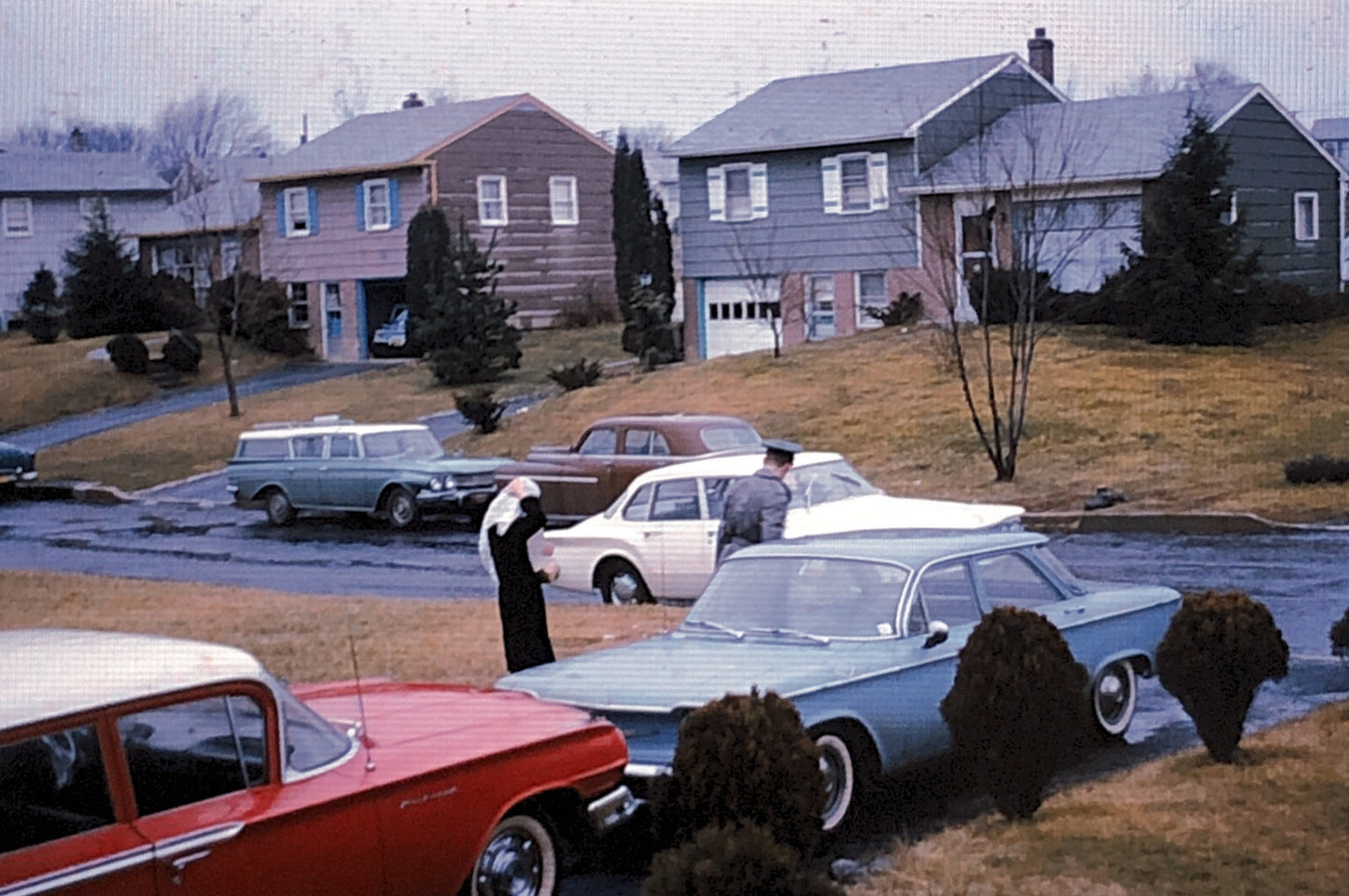 35MM Slide Photo Vintage Cars Automobiles and Homes 1966