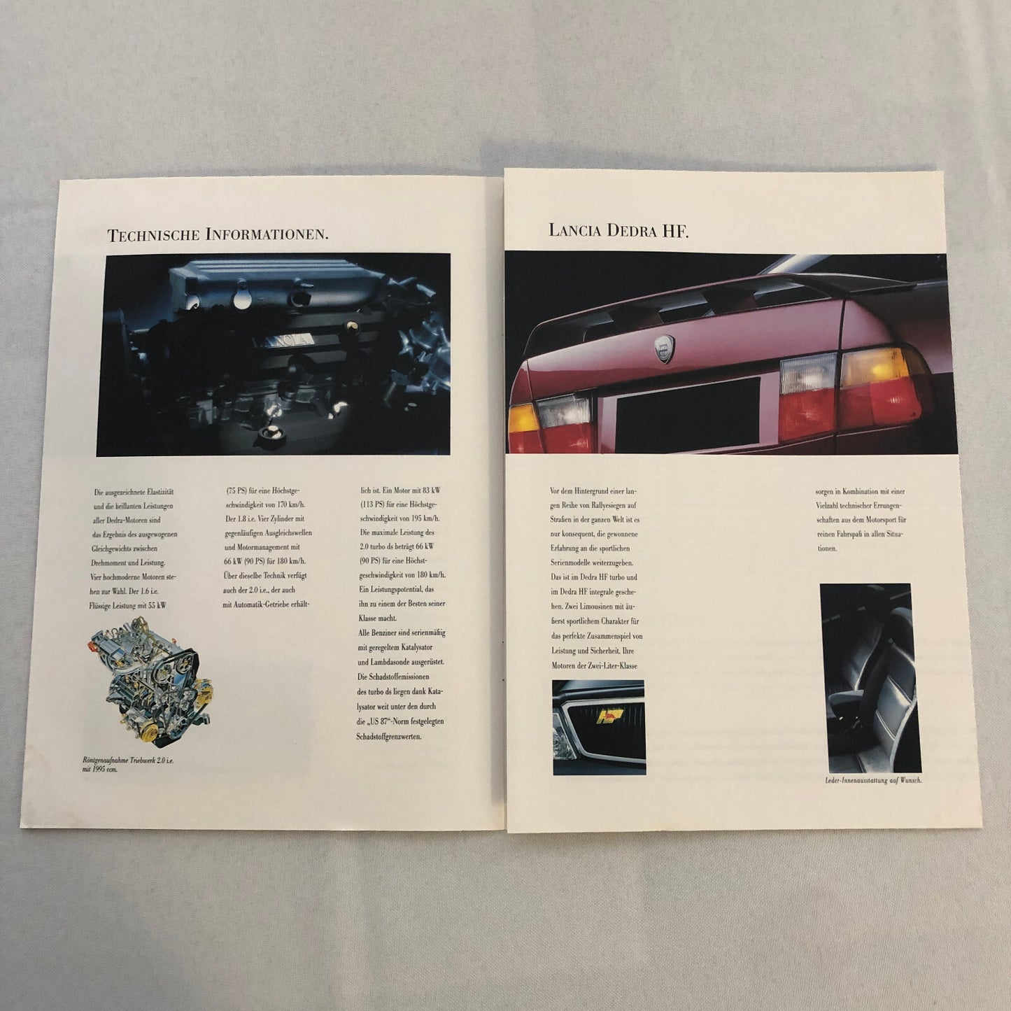 Lancia Dedra Sales Brochure Catalog Dedra HF