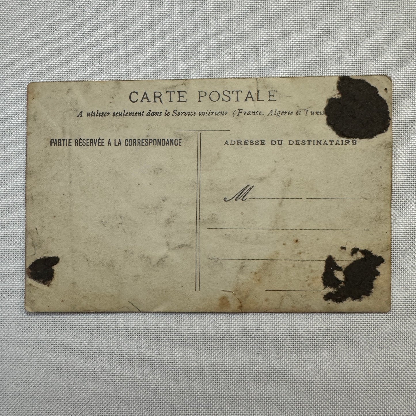 Vintage Real Photo Postcard RPPC Man with Early Automobile Car Vehicle French