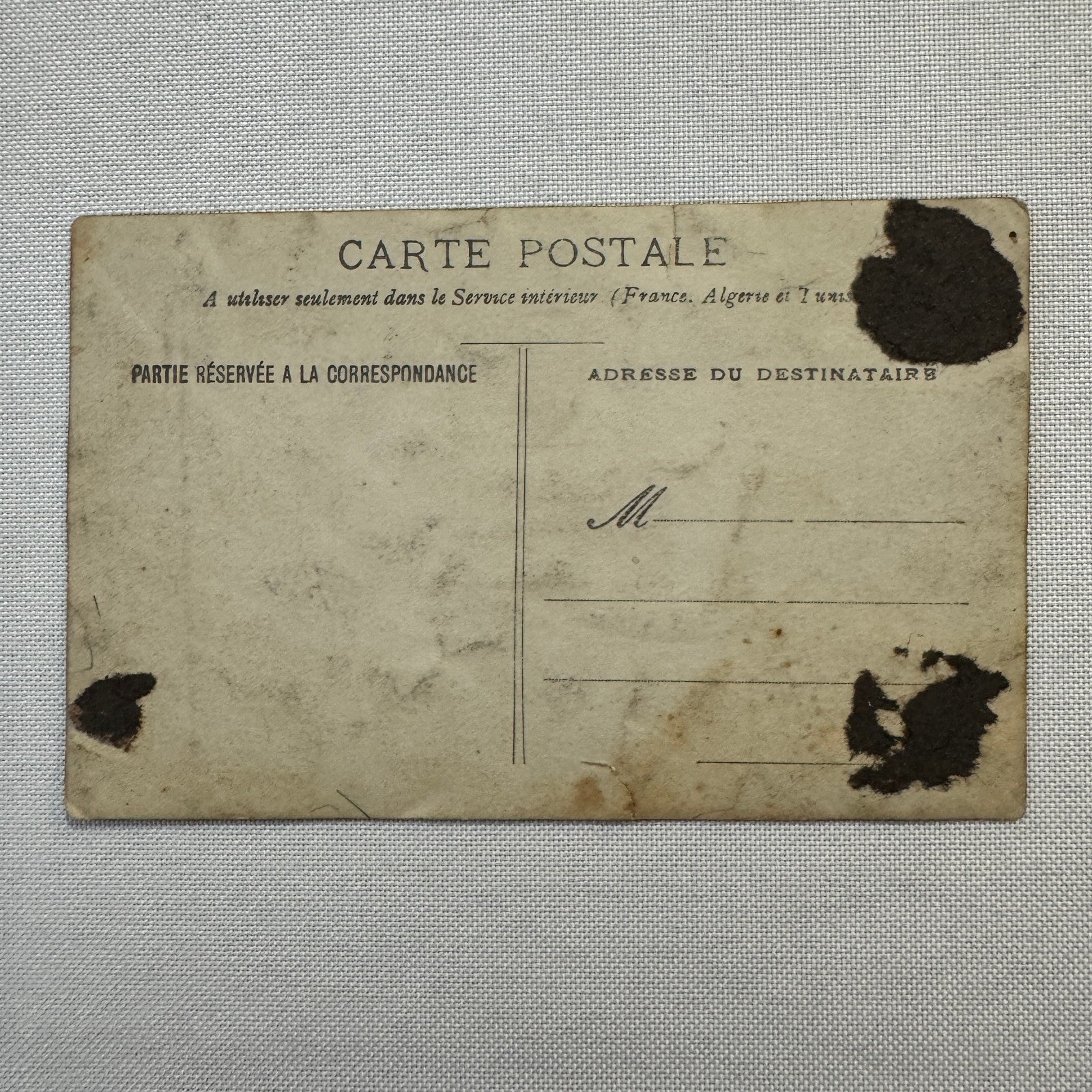 Vintage Real Photo Postcard RPPC Man with Early Automobile Car Vehicle French