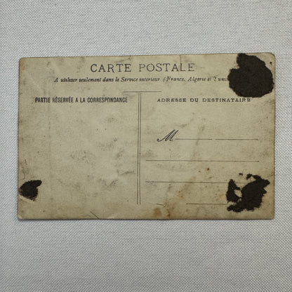Vintage Real Photo Postcard RPPC Man with Early Automobile Car Vehicle French