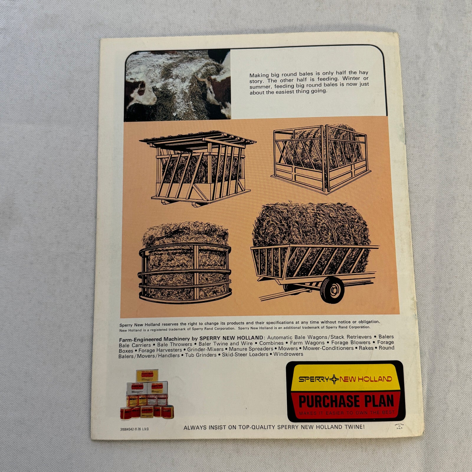 Sperry New Holland Farm Equipment Brochure Hay Balers Movers Handlers Vintage