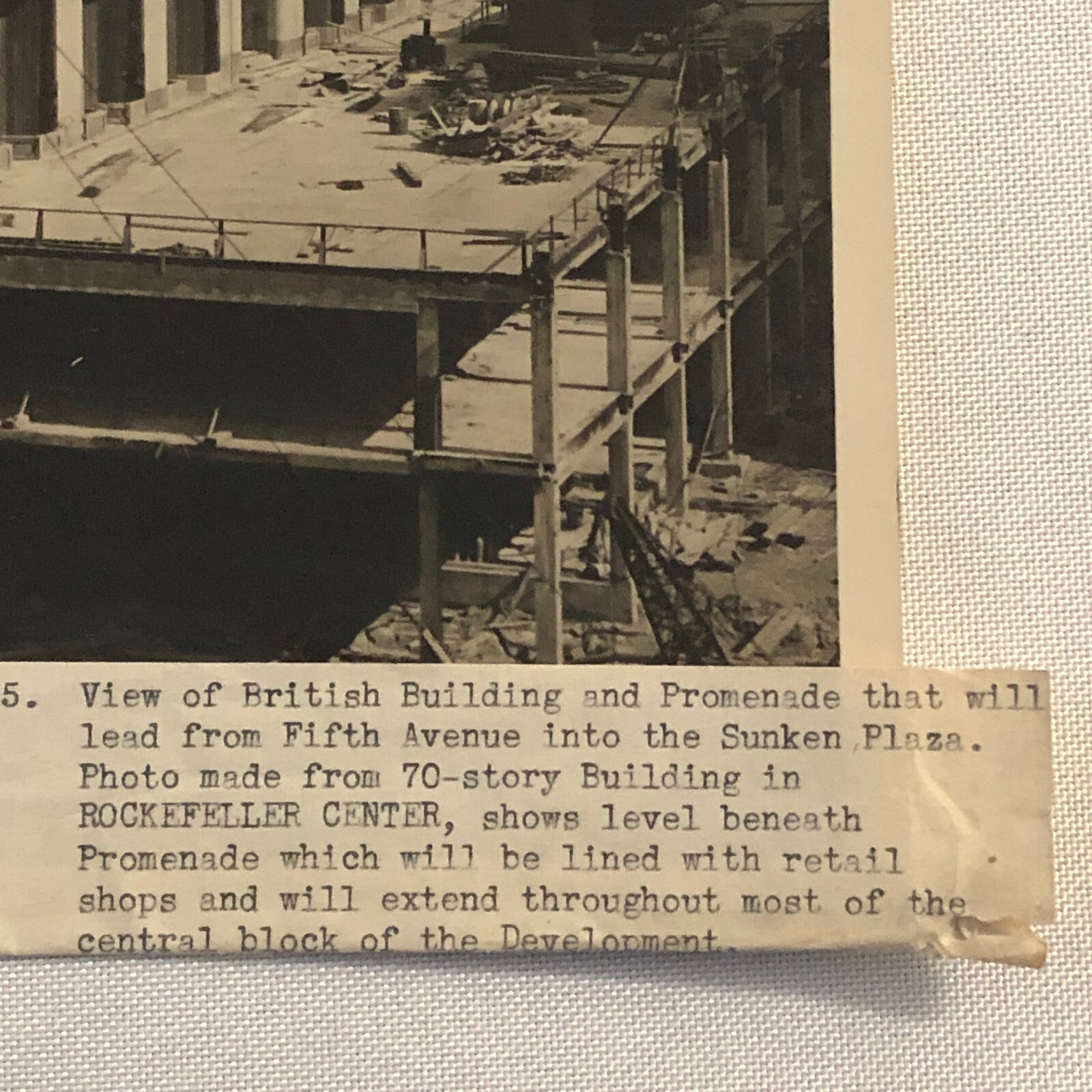 Press Photo Photograph New York City NY Construction Underwood & Underwood Photo