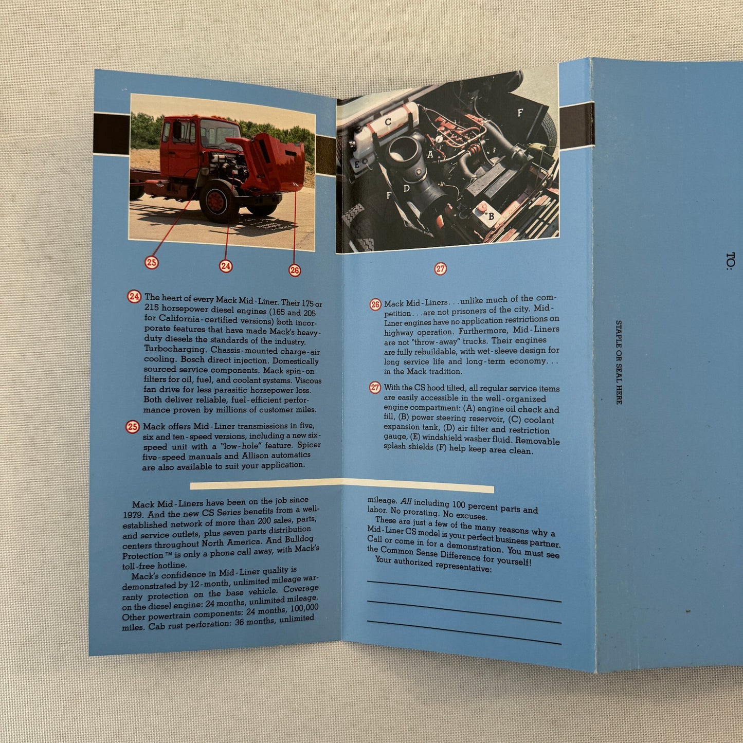 Mack Mid-Liner CS Truck Sales Brochure Catalog Vintage Mack Mid Liner