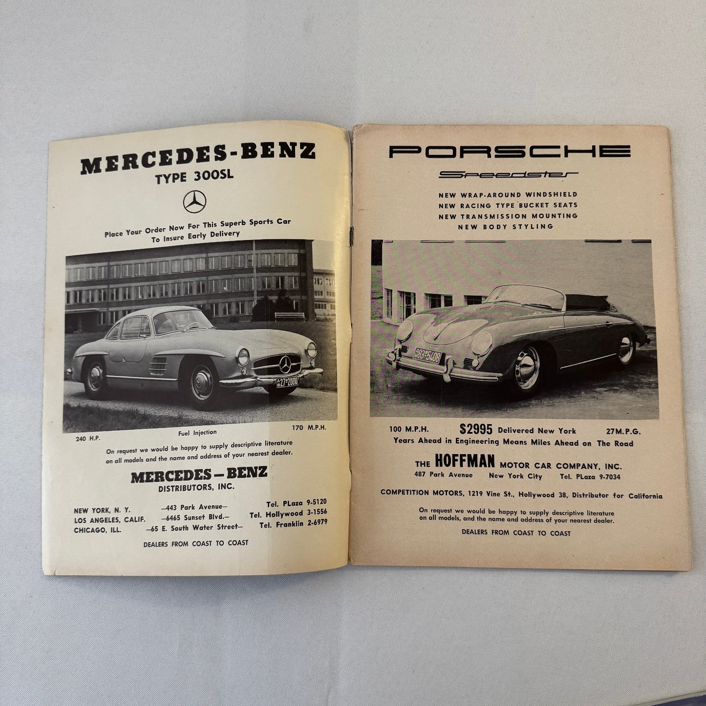 1955 Motorsport Magazine Racing Mercedes Benz 300SL Porsche Speedster Chrysler