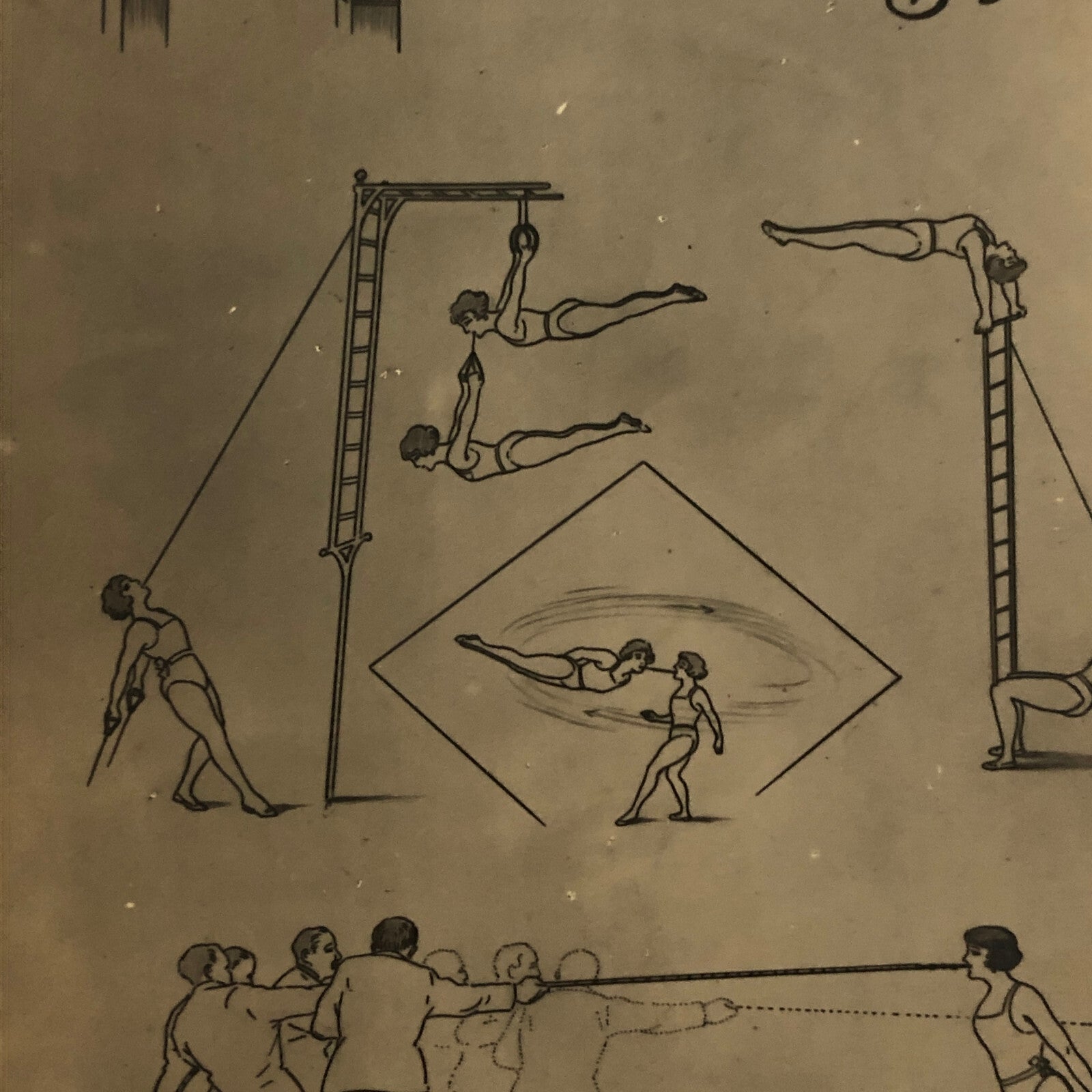 Circus Acrobat Act Postcard Post Card 3 Reading Sisters