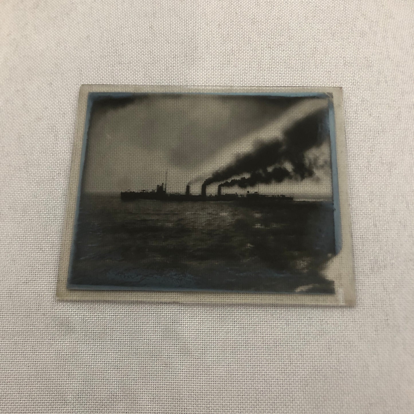 Early Military Navy Ship Boat WW1 World War 1 Glass Plate Lantern Slide