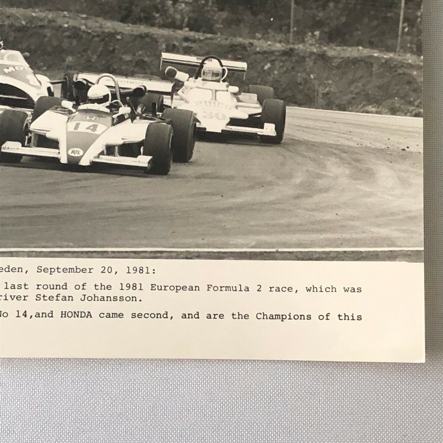 1981 Honda Formula 2 Racing Press Photo Photograph Mantorp Park Sweden 