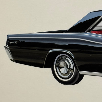 Vintage Lincoln Continental Car Automobile Illustration Art Drawing Hand Drawn